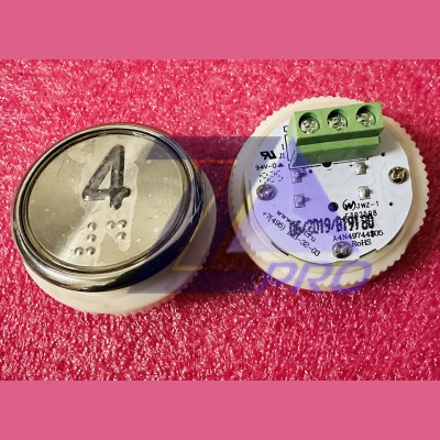 Модуль кнопочный A4N49744$05 белая подсветка Брайль "4" BBP-R331-CMPLT-D-W-04 (EA2406S-D-W-04) ЩЛЗ